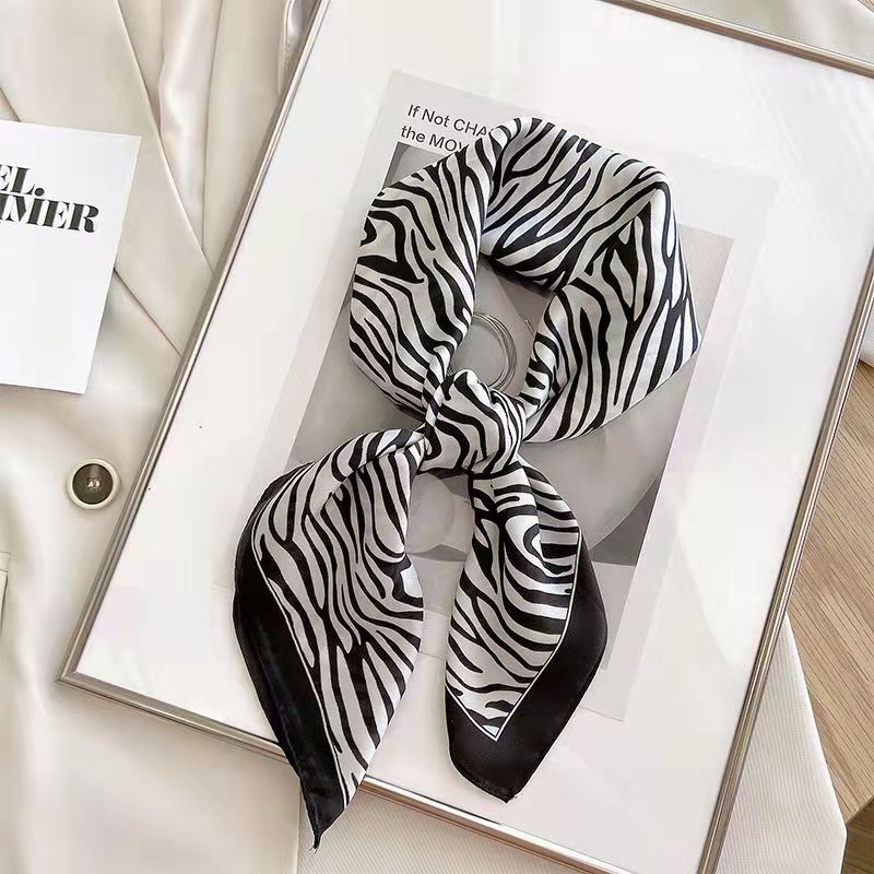 Silk Neck Scarf - New Fashion Zebra Printed Square Scarf