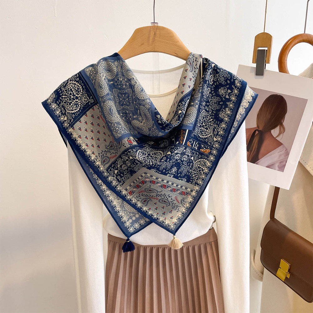 Tassel Scarf Women Square Cott - огляд і ціна Ascot Neck Scarf