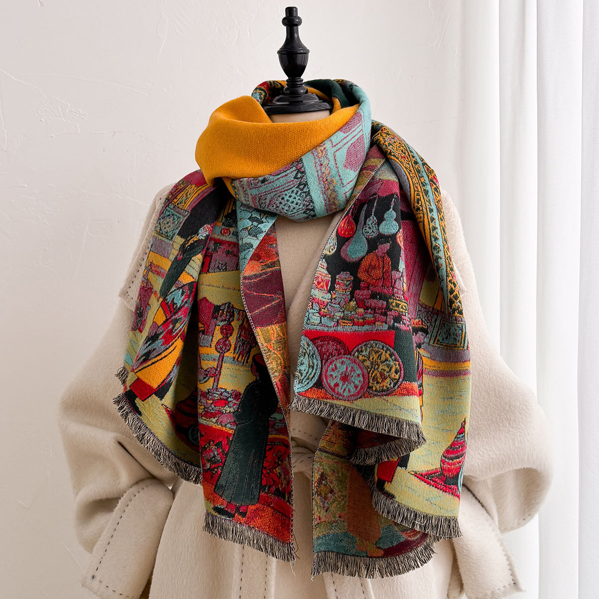 Women Imitation Cashmere Scarf - огляд і ціна Pashmina Wrap Large